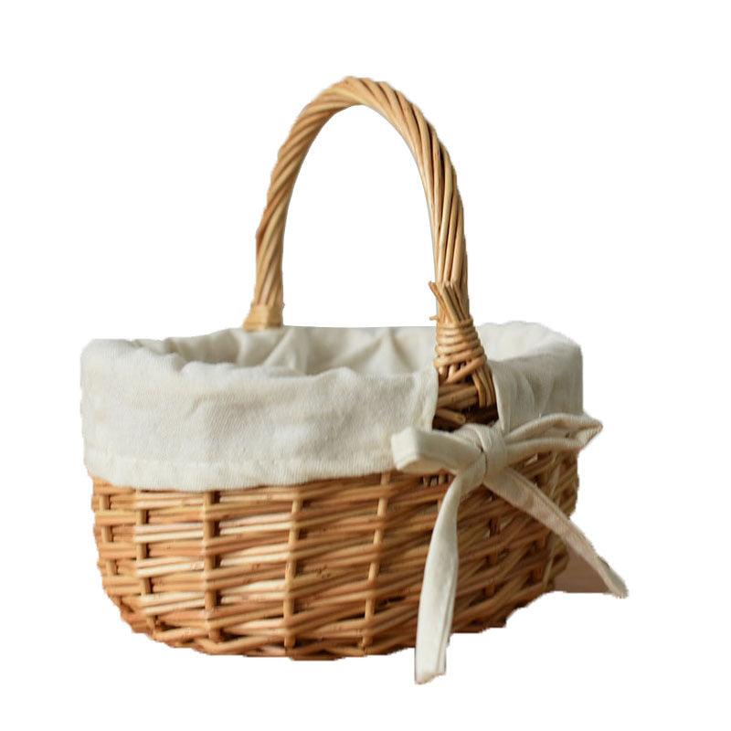 Home Picnic Willow Weave Portable Storage Basket - Nioor