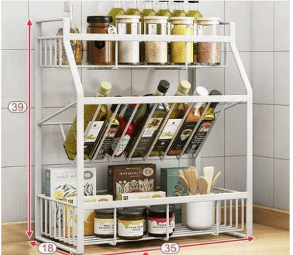 Kitchen Spice Rack Countertop Storage Home Mobile - Nioor