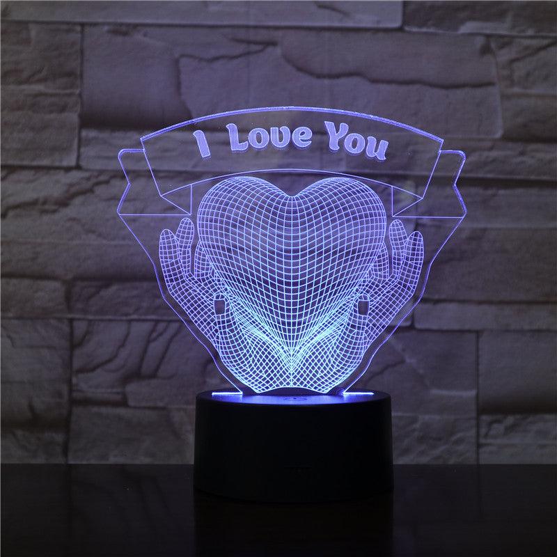 Valentines Day Gift Hands Holding Love 3D Night Light - Nioor